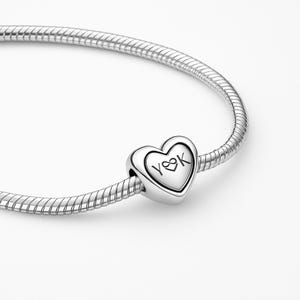 Personalized Heart Charm For Bracelet, Custom Heart Charm, Heart Charm, Engraved Charm, Sterling Silver Charm