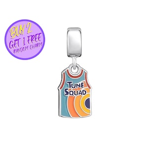 Tune Squad Dangle Charm For Bracelet, Sport Charm, Dangle Charm, Sterling Silver Charm