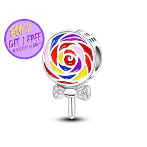 Lollipop Charm For Bracelet, Candy Charm, Christmas Gifts