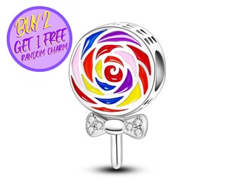 Lollipop Charm For Bracelet, Candy Charm, Christmas Gifts