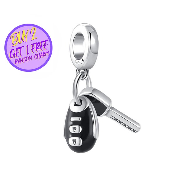Car Key Charm For Bracelet, Key Charm, Gift For New Car Owner, Sterling Silver Charm