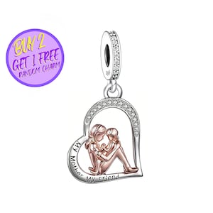Love of a Mother Charm For Bracelet, Designer Charms For Christmas Gifts, Birthday Gifts, Sterling Silver Charm