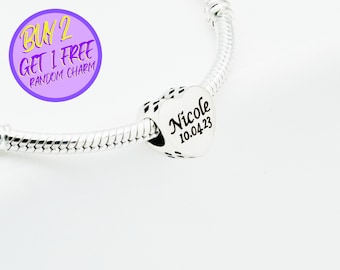 Personalized Heart Charm For Bracelet, Custom Heart Charm, Heart Charm, Engraved Charm, Sterling Silver Charm
