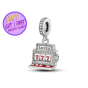 Amuleto de la suerte para máquina tragamonedas, amuleto 777, amuleto de buena suerte, amuleto de diseñador para regalos de Navidad, amuleto de plata esterlina