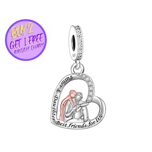 Father And Daughter Charm For Bracelet, Best Friend For Life Charm, Daddy&#39;s Girl Charm, Designer Charms For Christmas Gifts, Birthday Gifts