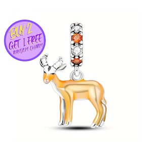 Antelope Charm For Bracelet, Animal Charm, High Quality Charm For Bracelet, Sterling Silver Charm