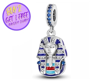 King of The Egypt Charm For Bracelet, Christmas Gifts For Her, Sterling  Silver Charm
