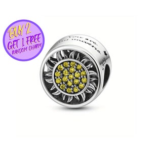 Sun, Moon And Star Charm For Bracelet, My Universe Charm, Sky Charm, Sterling Silver Charm
