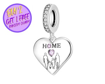 Engraved Charm, Family Charm For Bracelet, Home Charm, You Are My Home Charm, Custom Charm, Sterling Silver Charm