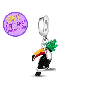 Toucan Charm For Bracelet, Designer Charms For Bracelet, Christmas Gifts For Her