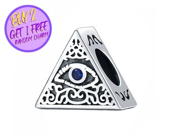 Triangle Eye Charm, Family, Eye Charm, Gifts For Her, Faith Related Charm, Birthday Gifts