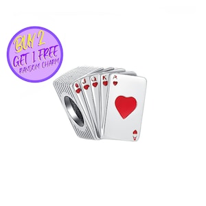 Cartes à breloques pour bracelet, breloques cartes à jouer pour cadeaux d'anniversaire, breloques de créateur pour cadeaux de Noël