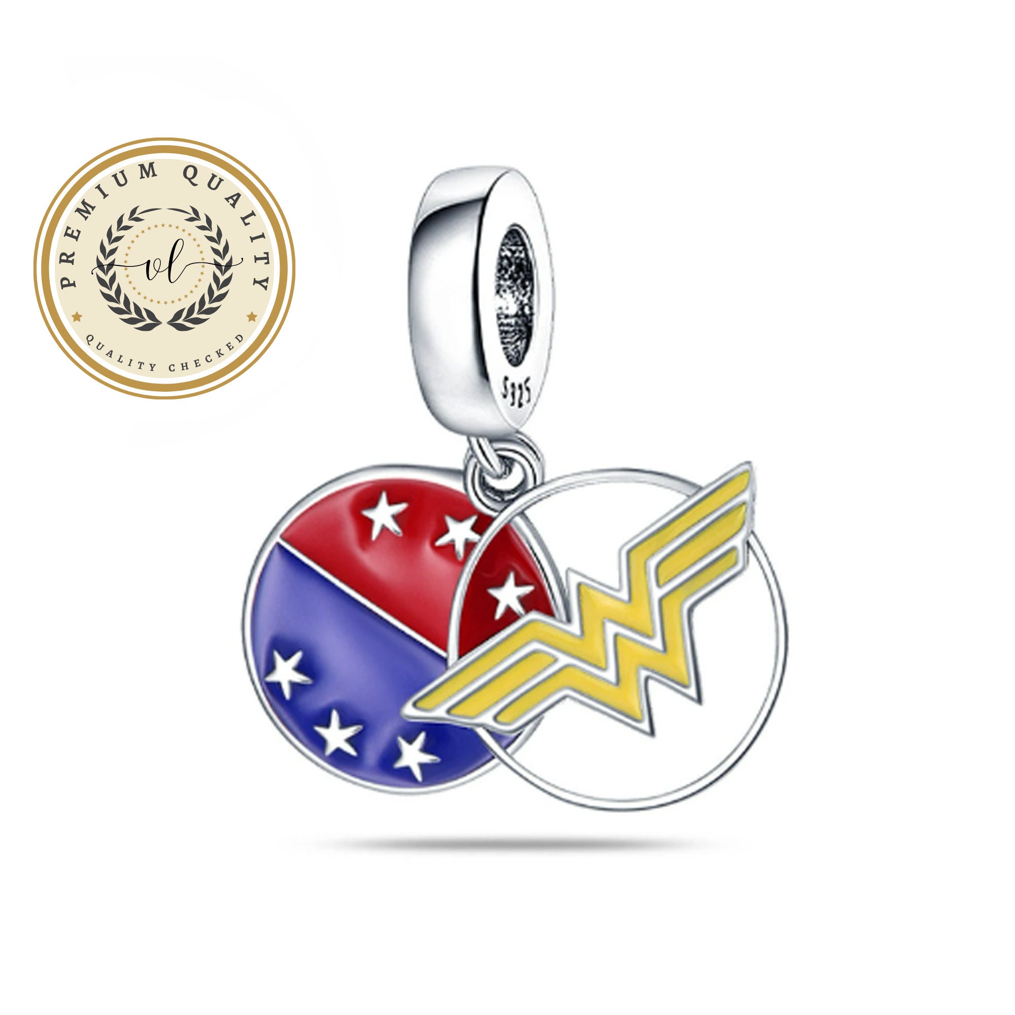 WONDER WOMAN ( 10 Themed Charms) Assorted Metal Charm BRACELET