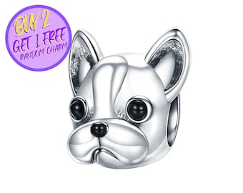 French Bulldog Charm For Bracelet, Dog Charm, Animal Theme Charm, Designer Charms For Bracelet, Sterling Silver Charm