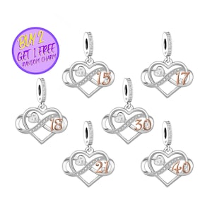 Birthday Charms For Bracelet, Age Charms, Birthday Gifts For Her, Sterling Silver Charm