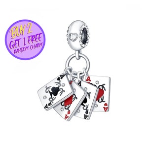 Playing Cards Charm For Bracelet, Playing Cards Charm, Designer Charms For Christmas Gifts