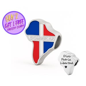 Breloque drapeau carte République dominicaine pour bracelet, breloque drapeau dominicain, breloque carte dominicaine, breloque pays, breloque voyage, argent sterling