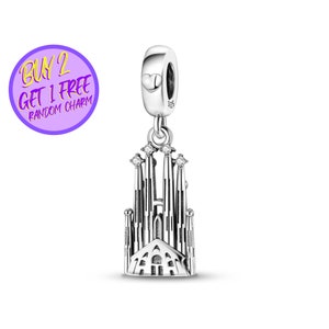 La Sagrada Familia Charm For Bracelet, Country Charm, Spain Charm, Barcelona Charm, Sterling Silver Charm