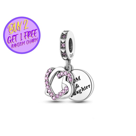 Dog Paw Charm For Bracelets - Pink Crystal Dangle Charm With CZ, Birthday Gift For Dog Lovers & Women - View #3