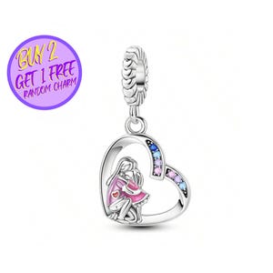 Mutter Tochter umarmt Charme für Armband, Mutter Tochter Herz Charme, Tochter Liebe Charme, Mutter Liebe Charme, Sterling Silber Charme