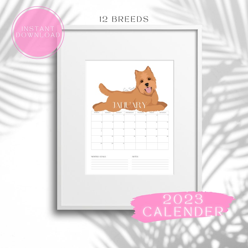 2023 Dog Digital Printable Calendar - Etsy