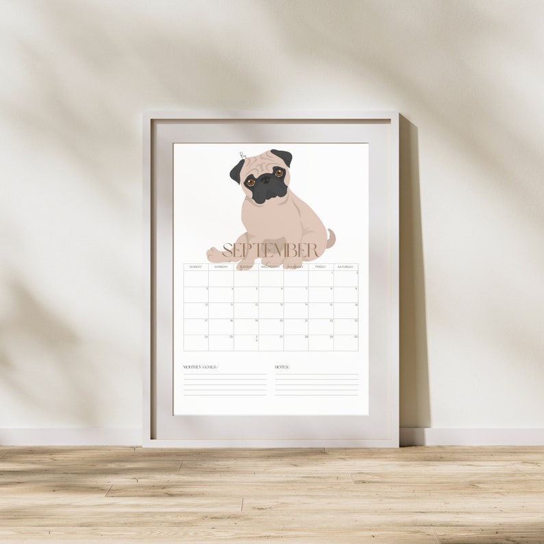 2023 Dog Digital Printable Calendar - Etsy