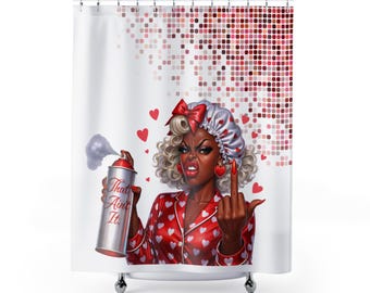 Sassy Retro Pinup Shower Curtain "That Ain't It"