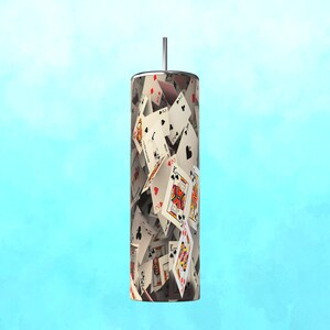 Vaso de viaje con baraja de cartas 3D de 20 oz