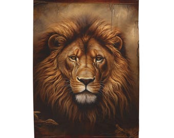 Lion Head Velveteen Plush Blanket