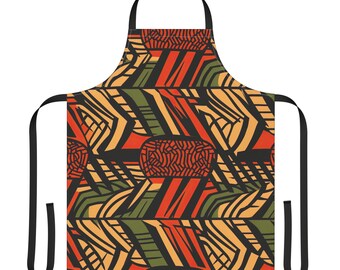 Vibrant Abstract Print Polyester Canvas Apron, Kitchen Cooking Accessory
