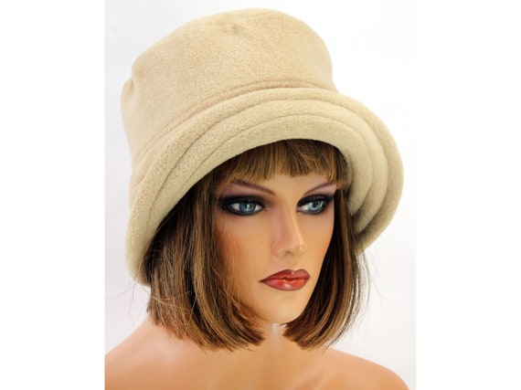 Vintage cream beige slouch bucket hat 90s, stylis… - image 3