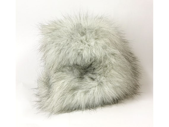 Vintage winter faux fur hat silver fox imitation … - image 9