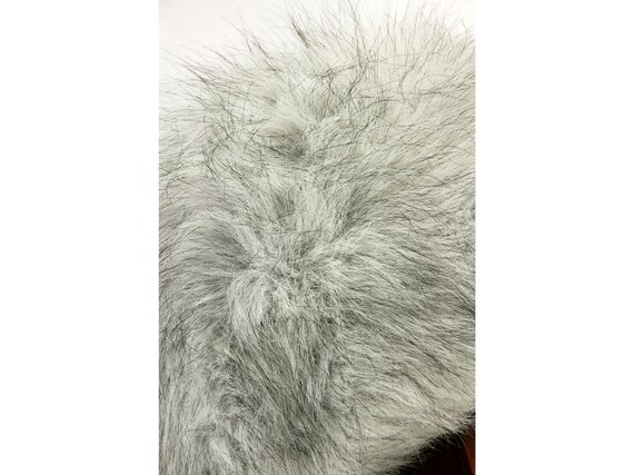 Vintage winter faux fur hat silver fox imitation … - image 6