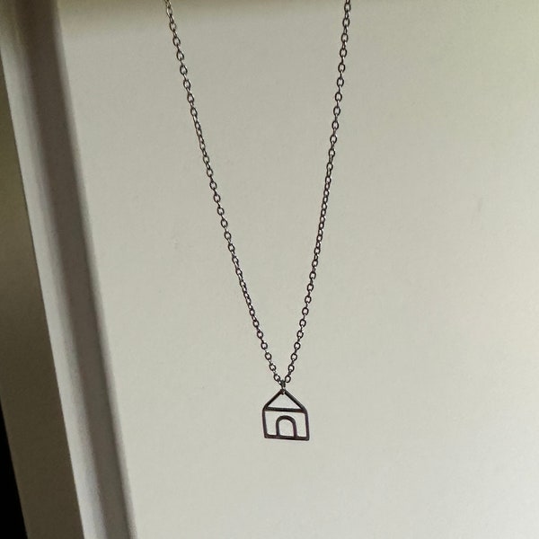 Cute simplistic house / home silver necklace perfect layering necklace valentines gift present necklace gifts for her gift for fangirl