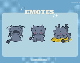 dragon emotes (pack 1) CUTE DRAGON EMOTES  |  Twitch  |  YouTube  |  Discord  |  Streaming  |  Meme  |  Emote Pack