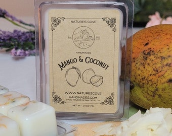 Mango Coconut Wax Melts | Wax Tarts | Scented Wax Melts | Soy Wax Melts | Highly Scented & Long Lasting | Eco Friendly | Handmade Wax Melts