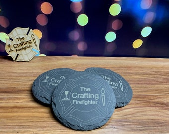 Set of 4 personalized slate drink coasters