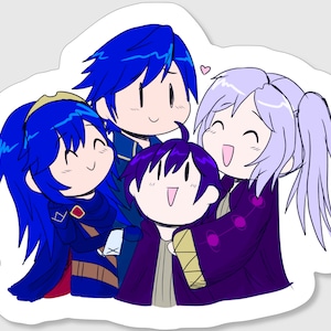 Fire Emblem Awakening Chrom Robin Lucina Morgan chrobin family sticker