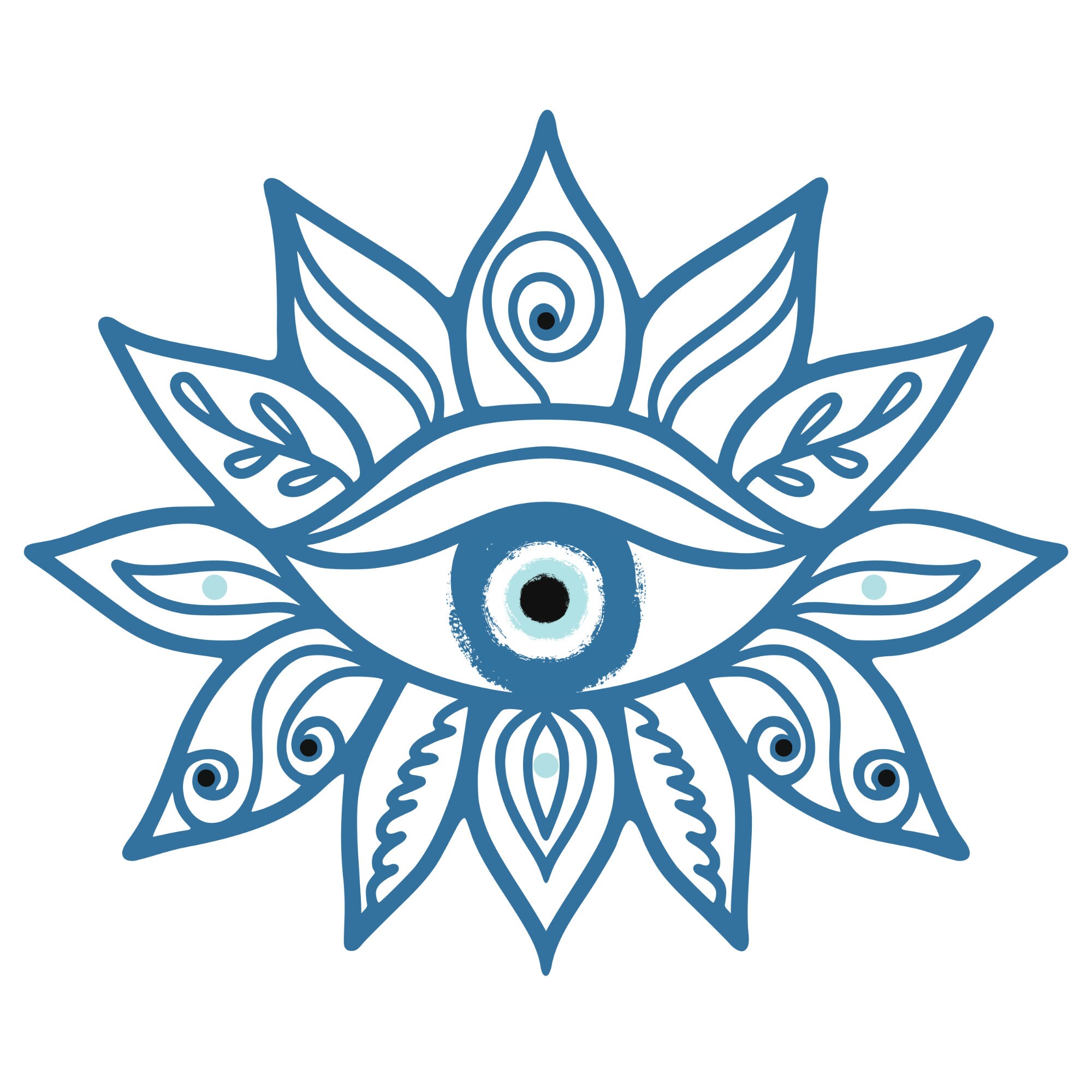 Lotus Evil Eye SVG Evil Eye Svg for Cricut Minimalist Evil Etsy