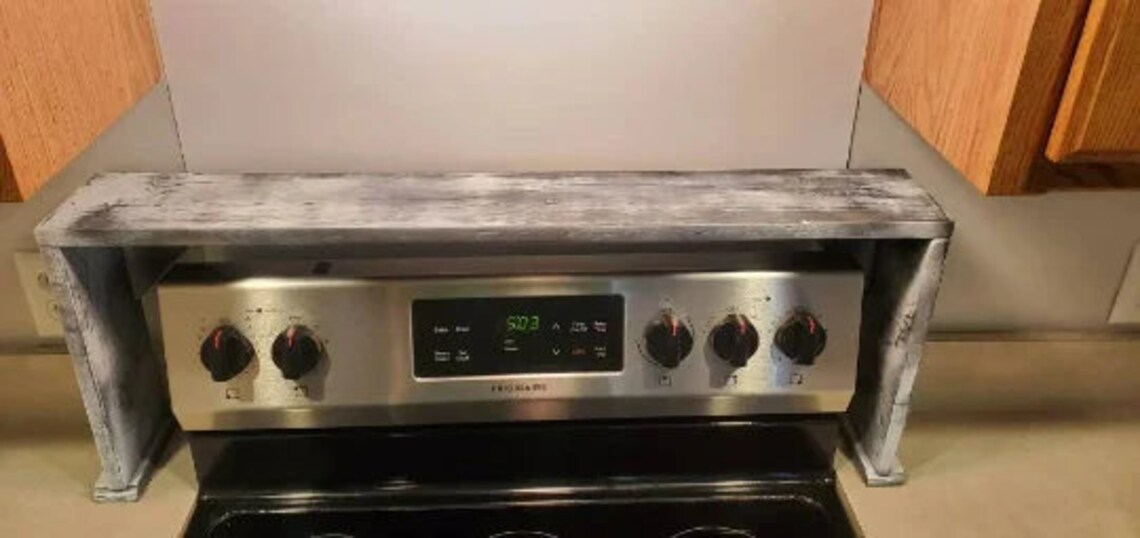 Farmhouse Shelf Stove Spice Rack Over the Stove Shelf Countertop Shelf