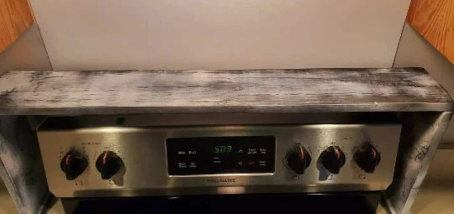 Farmhouse Shelf Stove Spice Rack Over the Stove Shelf Countertop Shelf