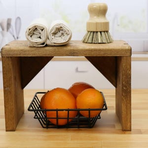 5.5&quot; depth Space-Saving Decorative Kitchen Countertop Shelf Riser - Rustic Organizer