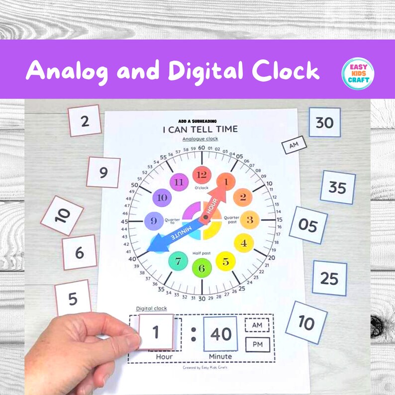 Learn to Tell Time, Telling the Time Worksheet, I Can Tell Time