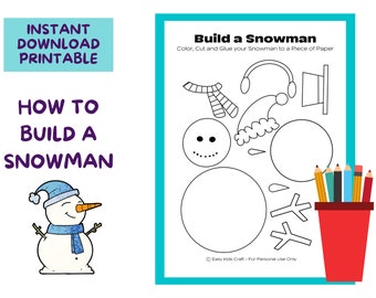 Hoe je een sneeuwpop bouwt | Sneeuwpop ambacht | Winteractiviteit | Thuisschoolactiviteit | Kleuterschool | Peuteractiviteit | Een sneeuwpop bouwen