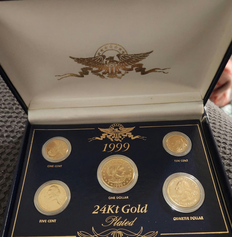 1999 24 Kt Gold Plated Coin Set Etsy