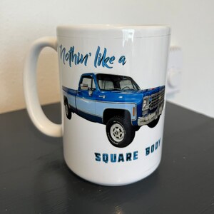 Square body Chevrolet Two-Tone Coffee Mugs, 15oz