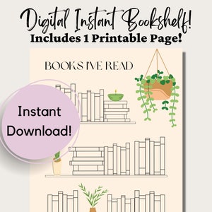 Libros Boho que he leído Bullet Journal Rastreador imprimible, Lectura del anuario, Descarga instantánea, Bullet Journal Tracker, Descarga de tamaño de carta de EE. UU.