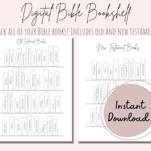 Printable Books of the Bible Page, Digital Bible Bookshelf, Fill in ...