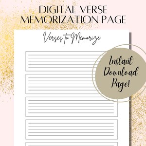 Versículos para memorizar hoja de planificador bíblico imprimible, Planificador 2023, Descarga instantánea, Planificador de estudios bíblicos, Canva pdf, Descarga tamaño carta de EE. UU.