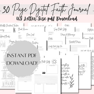 Digital Faith Journal, Bible Study Sheets, Printable Bible Study Planner, Bible Verses Memorization, Daily Devotional Journal, 2023 Planner